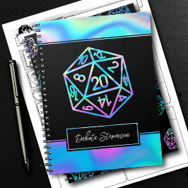 Caderno Espiral RPG Dice | Caráter de Jogador de Tabletop Holo Fan