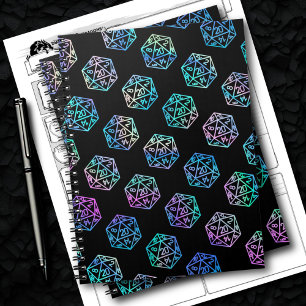 Caderno Espiral RPG Dice Holo Fantasy Tabletop Gamer Campaign