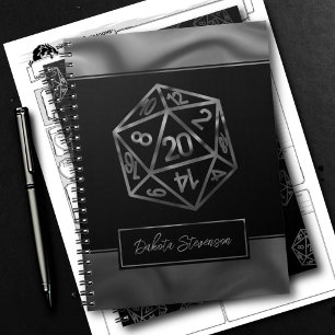 Caderno Espiral RPG Dice Personalidade do Jogador de Tabletop Fa