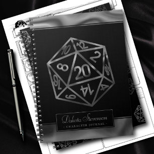 Caderno Espiral RPG Dice Personalidade do Jogador de Tabletop Fa