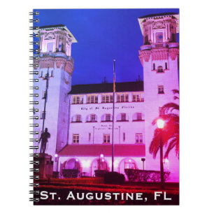 Caderno Espiral Rua. Augustine, FL - Hotel Alcazar