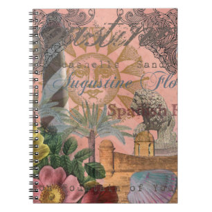 Caderno Espiral Rua, Augustine Florida Vintage Collage