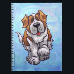 Caderno Espiral Rua. Bernard Gifts & Acessórios<br><div class="desc">Rua de animais bonitinhos. Notebook Bernard Dog criado pela Imagine isso! Design apresenta o nosso bonitinho bronzeado e personagem de cão branco parado num jardim com cerca vermelha de tijolos, um céu azul texturizado e uma bela e tortuosa fronteira púrpura pintada pelo talentoso artista de livros infantis Traci Van Wagoner....</div>
