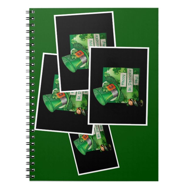Caderno Espiral Rua, Chapéu do Dia de Patrick e Leprechaun (Frente)