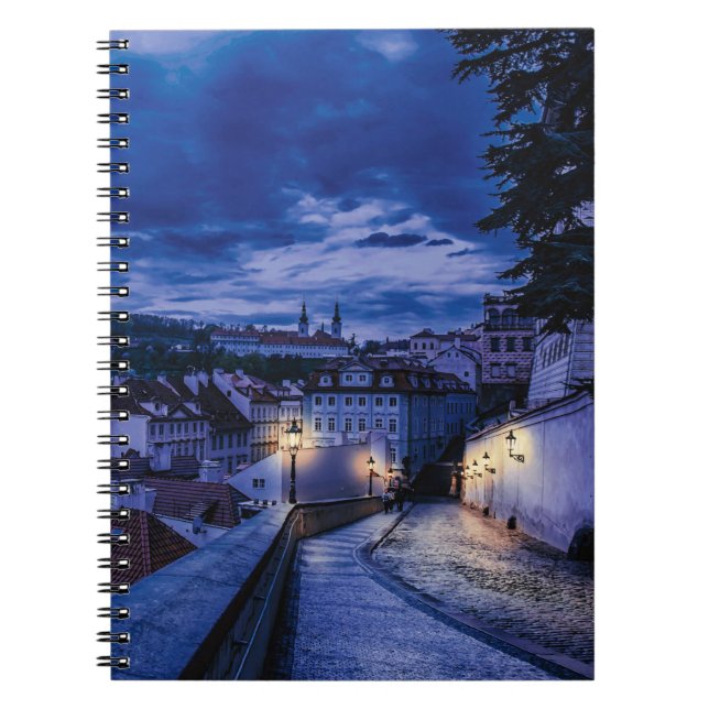Caderno Espiral Rua da noite em Praga (Frente)