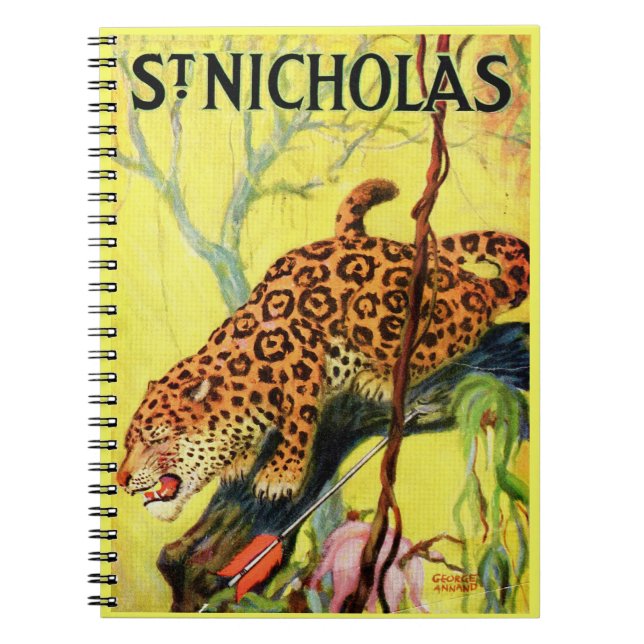 Caderno Espiral rua de 1929. Leopardo cobrir da revista Nicholas (Frente)