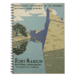 Caderno Espiral Rua de Augustine Florida, Espanha Fort Poster