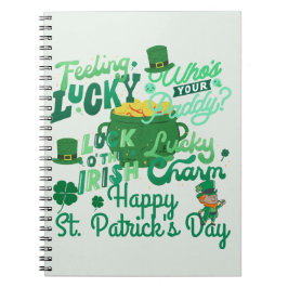 Caderno Espiral Rua. Dia irlandês do Patrick, verde sortudo Shamro