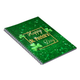 Caderno Espiral Rua, Dourado Shamrock do Dia de Patrick