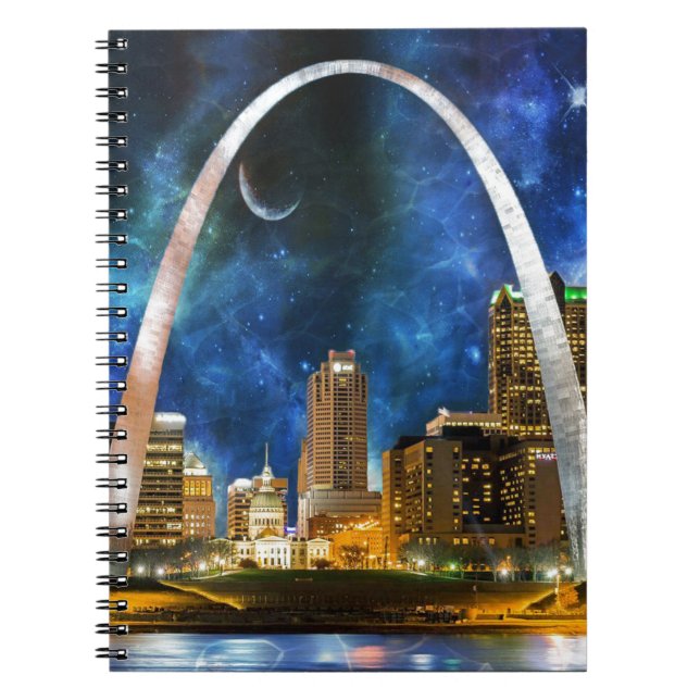 Caderno Espiral Rua espacial Louis Skyline. (Frente)