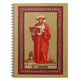 Caderno Espiral Rua. Jerome como Cardeal com Leão (P 004)