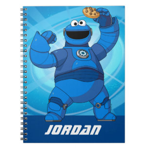 Caderno Espiral Rua Sésamo Mecha Builders Cookie Monster