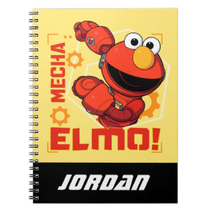 Caderno Espiral Rua Sésamo Mecha Builders Elmo Adicionar nome