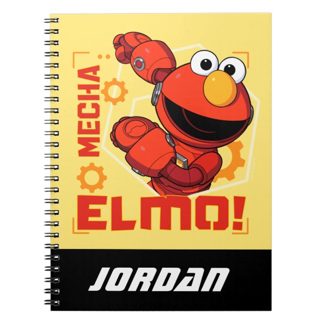 Caderno Espiral Rua Sésamo | Mecha Builders Elmo | Adicionar nome (Frente)