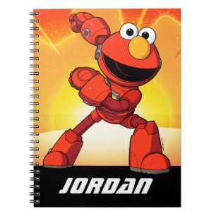 Caderno Espiral Rua Sésamo Mecha Builders Elmo Adicionar nome