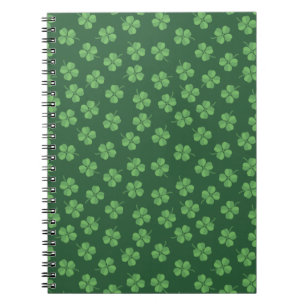 Caderno Espiral Rua Verde Celta Irlandesa Quatro Folhas Folhadas.