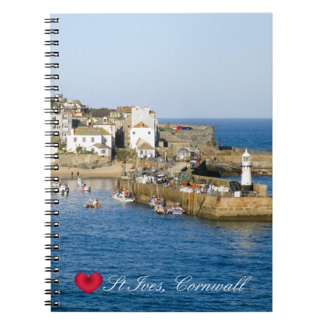 Caderno Espiral Ruas de coração personalizadas Ives Harbor Pier Co (Frente)