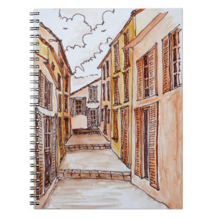 Caderno Espiral Ruas de Saint-Tropez Riviera Francesa, França