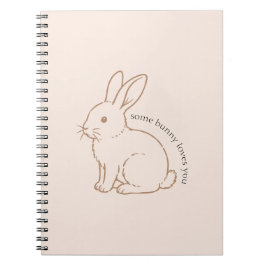 Caderno Espiral Rubor Esboço Algum Coelhinho Te Ama
