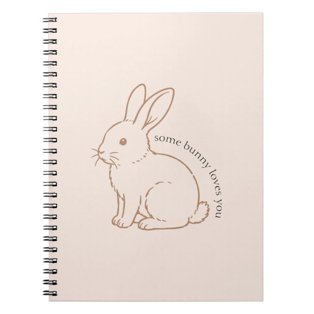 Caderno Espiral Rubor Esboço Algum Coelhinho Te Ama (Frente)