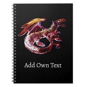 Caderno Espiral Rúbricas Místicas Fantasia Dragão Arte Mitológica
