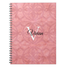Caderno Espiral Ruddy Pink Batik com Monograma e Nome