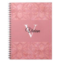 Caderno Espiral Ruddy Pink Batik Name Monogrammed