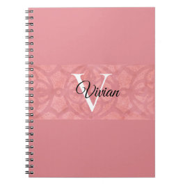 Caderno Espiral Ruddy Pink Batik Name Monogrammed