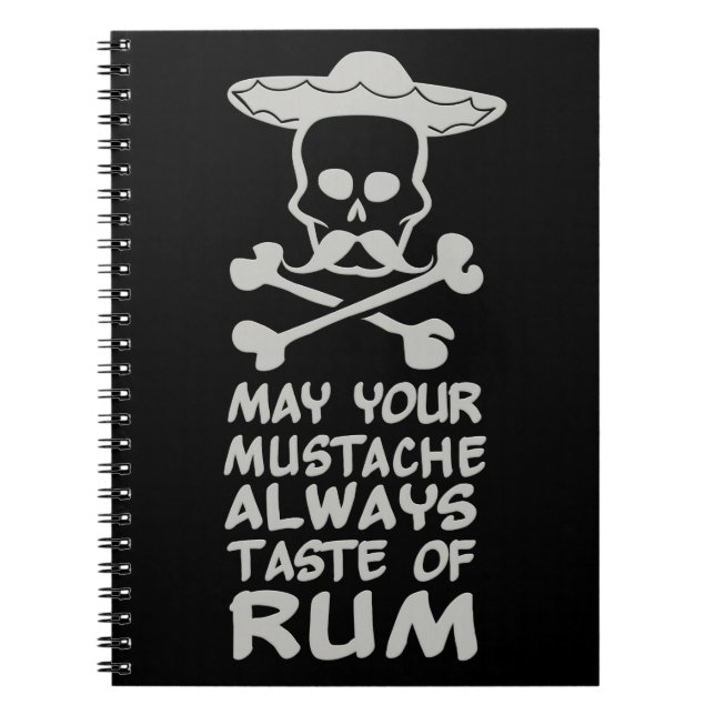 Caderno Espiral Rum Bloco de notas de cor personalizado do bigode (Frente)