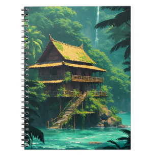 Caderno Espiral Rumah Escondido na Floresta Tropical