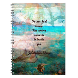 Caderno Espiral Rumi Inspiração Citação Sobre O Universo