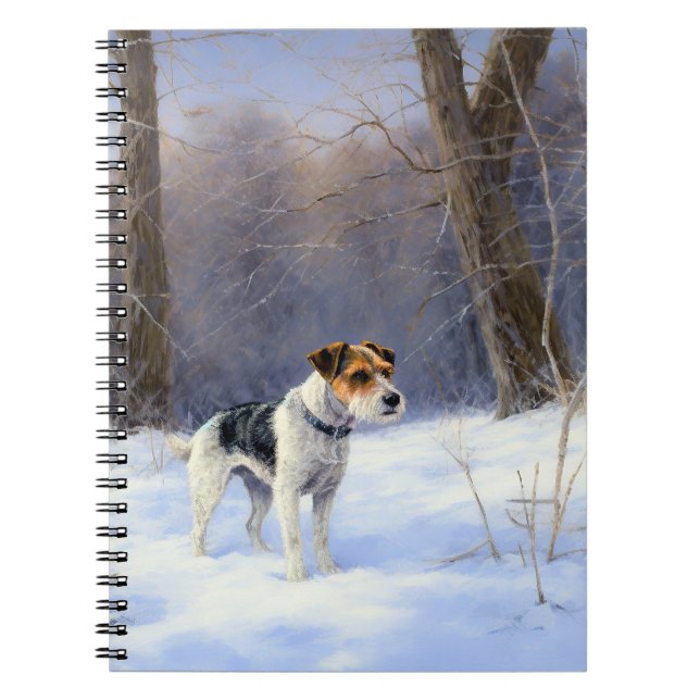 Caderno Espiral Russell Terrier Deixe Nevar Natal (Frente)