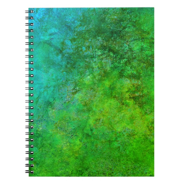 Caderno Espiral Russo Industrial Inspirou Art Verde Azul (Frente)