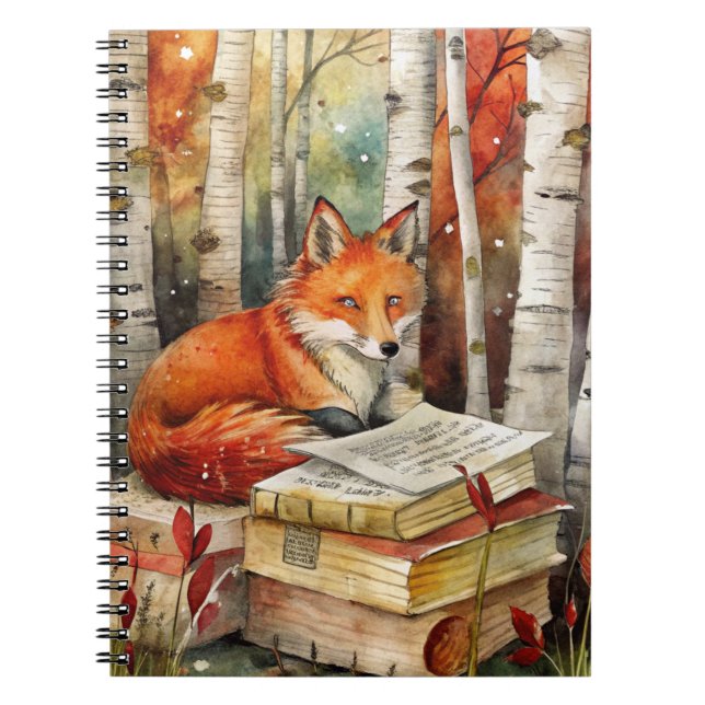 Caderno Espiral Russo Vintage Fox Books Woodland outono (Frente)