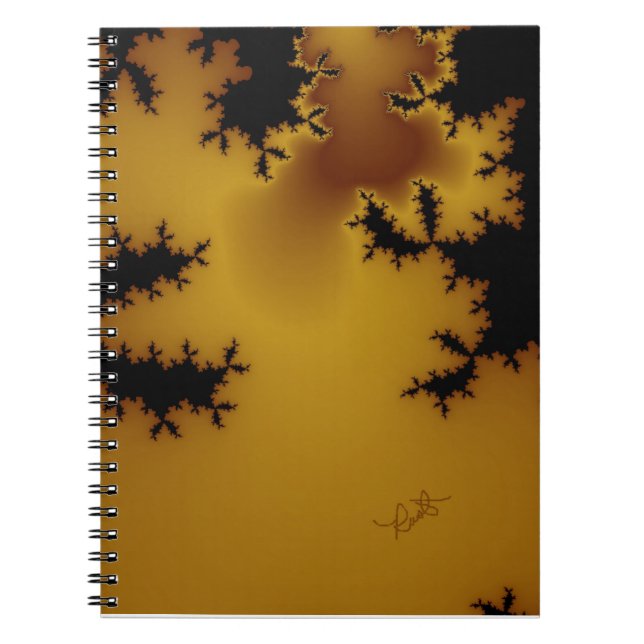 Caderno Espiral Rust Notebook de arte fractal (Frente)