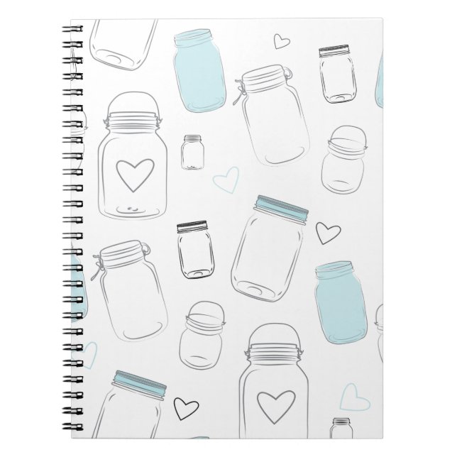 Caderno Espiral Rustic Country Barn Mason Jars (Frente)