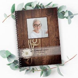 Caderno Espiral Rustic Daisy Horse Bit Funeral Memorial Guest Book