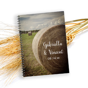 Caderno Espiral Rustic Hay Bales Ranch Wedch Livro Convidado