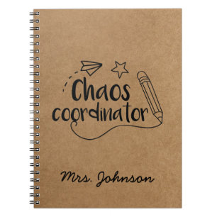 Caderno Espiral Rustic Kraft   Professora Personalizada
