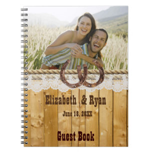 Caderno Espiral Rustic, Lace e Ferraduras, Livro Convidado