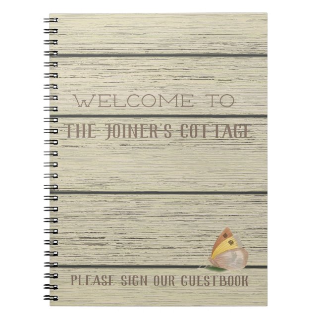 Caderno Espiral Rustic Lake Cabin Personalizado Bem-Vindo (Frente)
