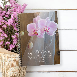 Caderno Espiral Rustic Orchid Elegance Country Barn Wedding Guest