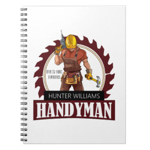Caderno Espiral Rustic Repairman Construction Handyman Modern