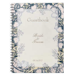 Caderno Espiral Rustic Vintage Flower Floral Wedding livro convida