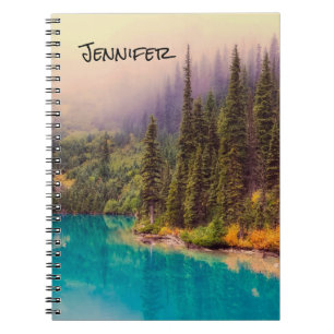 Caderno Espiral Rústico do norte cénico da paisagem personalizad
