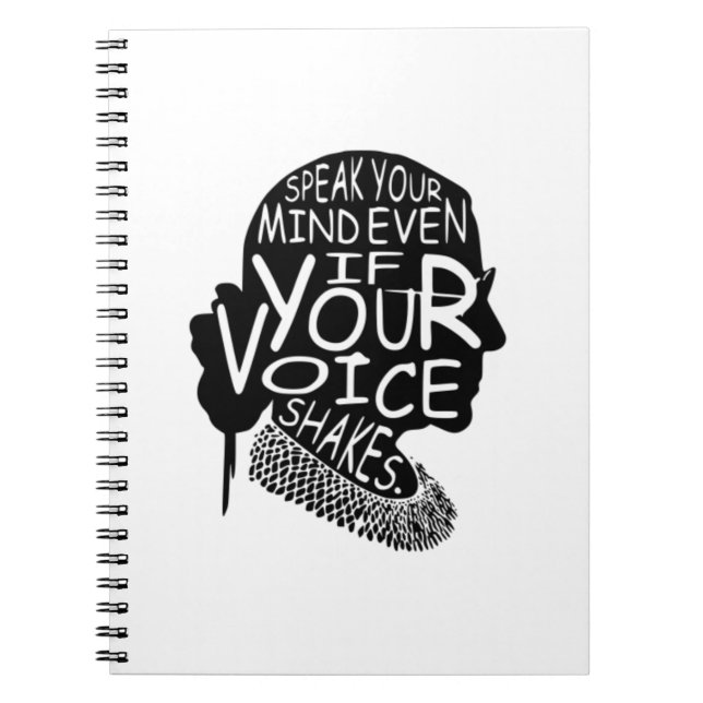 Caderno Espiral Ruth Bader Fale Sua Mente Mesmo Que Sua Voz Esteja (Frente)