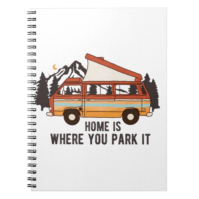 Caderno Espiral RV Camping Trailer "Home is Where You Park It" (Frente)