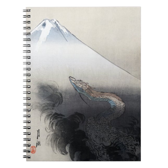 Caderno Espiral Ryu Shoten Mt. Fuji & Dragon por Ogata Gekko (Frente)