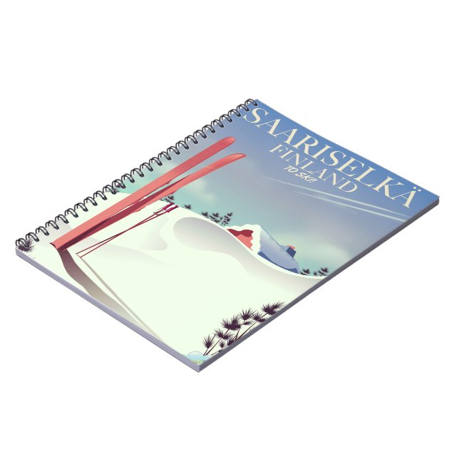 Caderno Espiral Saariselkä Finlândia ski poster (Left Side)