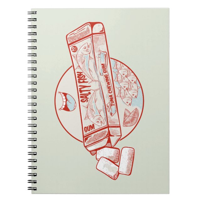Caderno Espiral Sabor de peixe engraçado para o atum com goma de m (Frente)